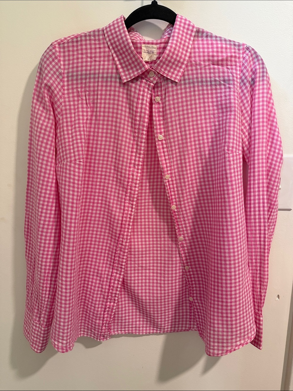 J. Crew Pink Gingham Button-Down Shirt - Women